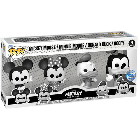 Image of Disney - Mickey and Friends (Black & White) Pop! Vinyl 4-Pack