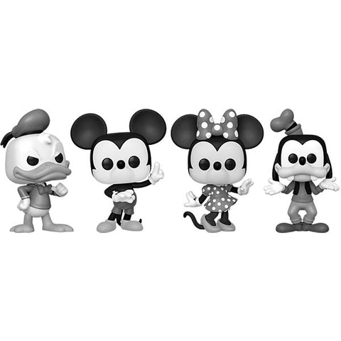 Image of Disney - Mickey and Friends (Black & White) Pop! Vinyl 4-Pack