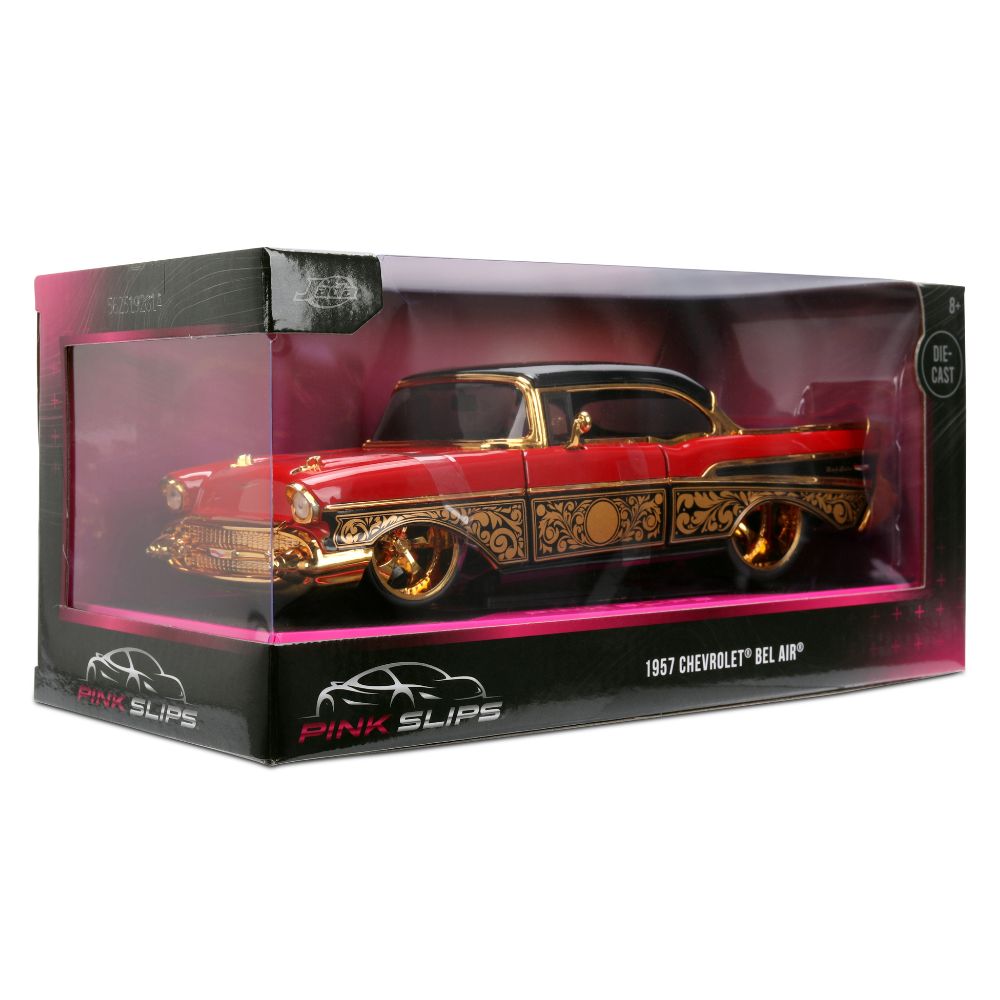 Pink Slips - 1:24 1957 BelAir (Red/Gold) Diecast Vehicle