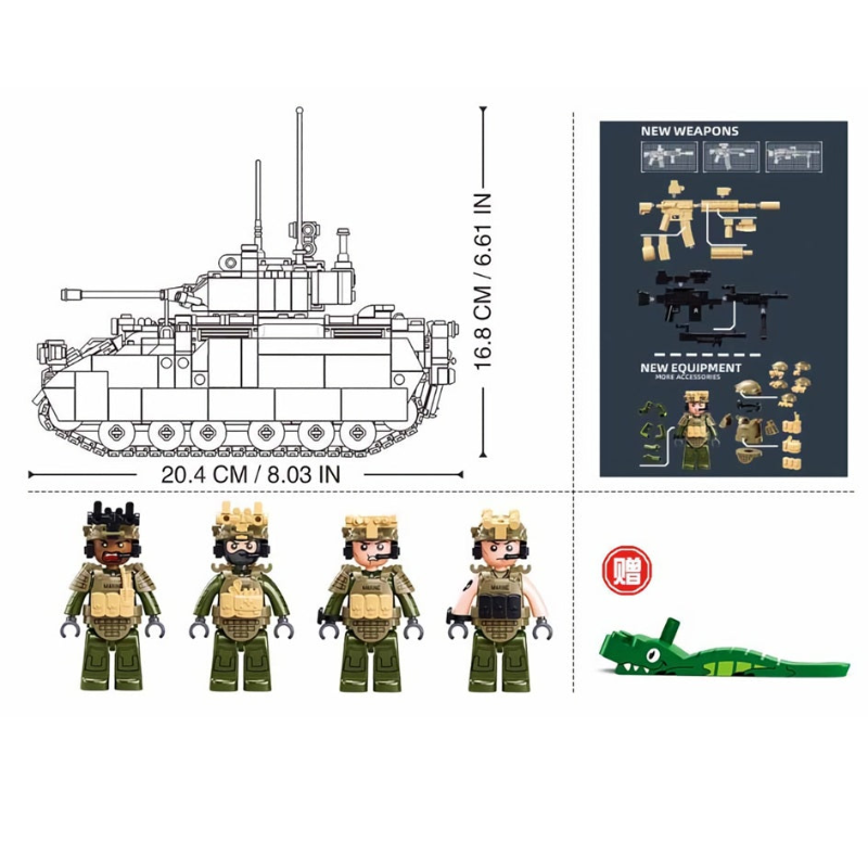 MB M3A3S Bradley Scale 1:35 905 Pieces C6