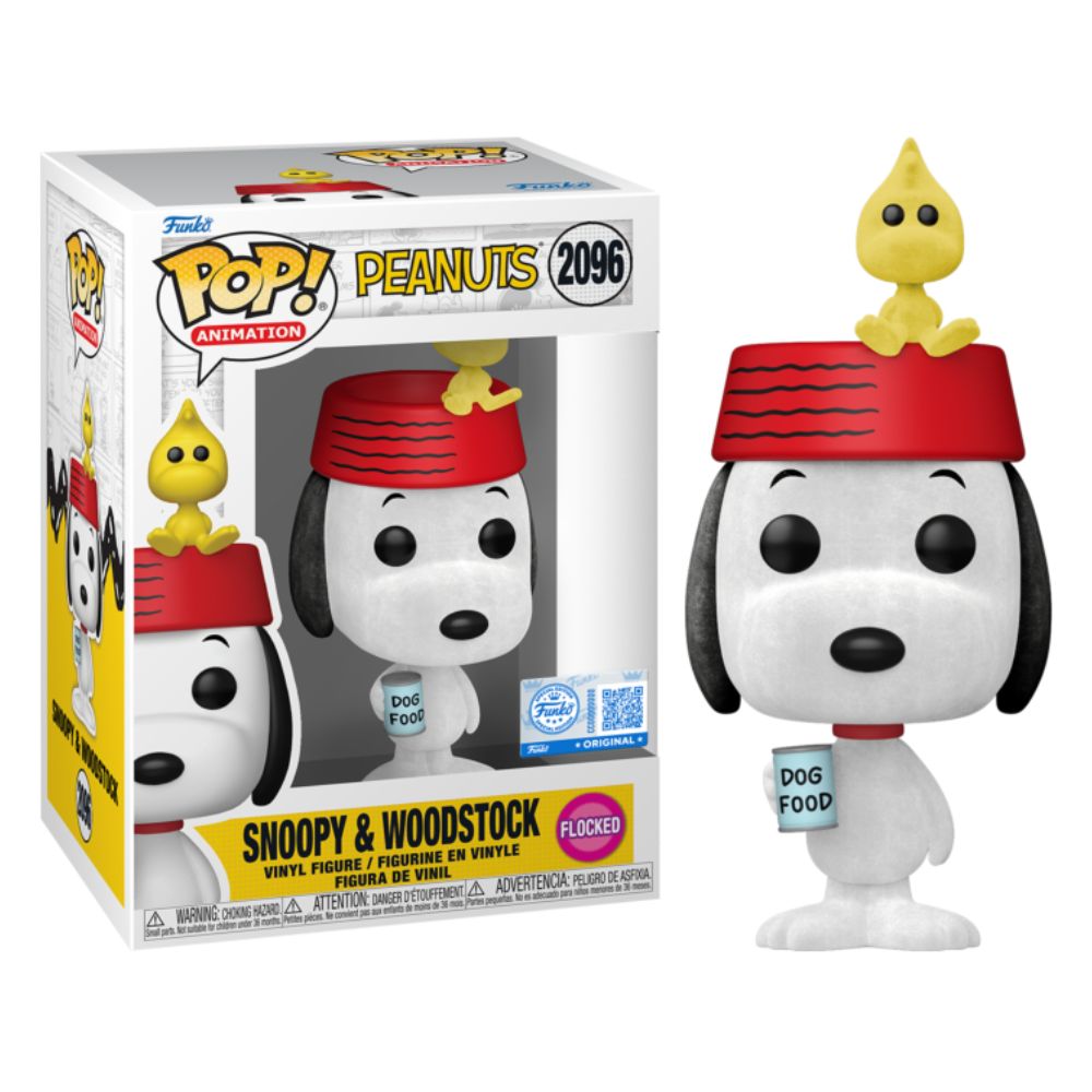 Peanuts - Snoopy with Woodstock Flocked Pop! Vinyl