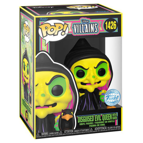 Image of Snow White (1937) - Disguised Evil Queen (with Raven) US Exclusive Blacklight Pop! Vinyl