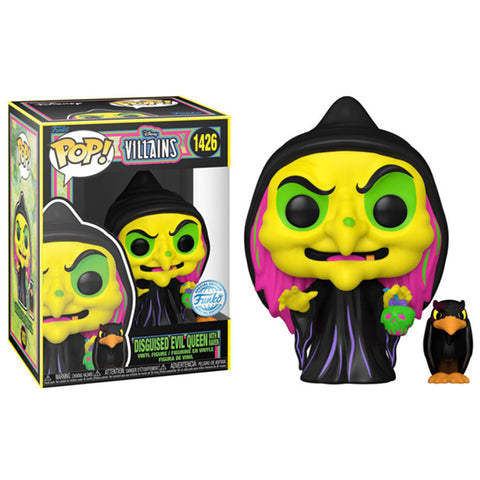 Image of Snow White (1937) - Disguised Evil Queen (with Raven) US Exclusive Blacklight Pop! Vinyl