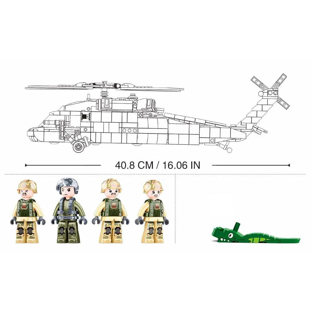 MB Helicopter Black Hawk 692 Pieces Ages 8+ C6