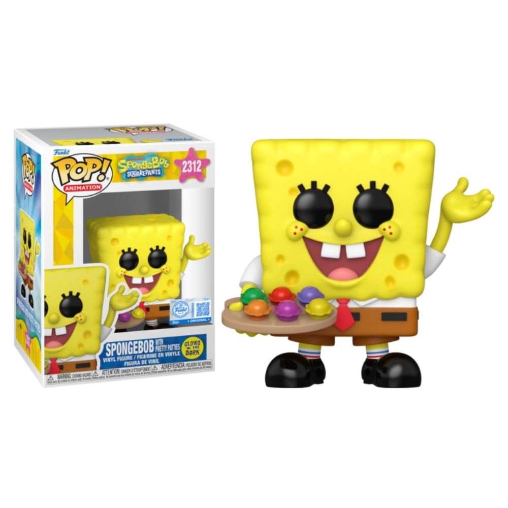 SpongeBob SquarePants - SpongeBob with Pretty Patties Glow in the Dark US Exclusive Pop! Vinyl