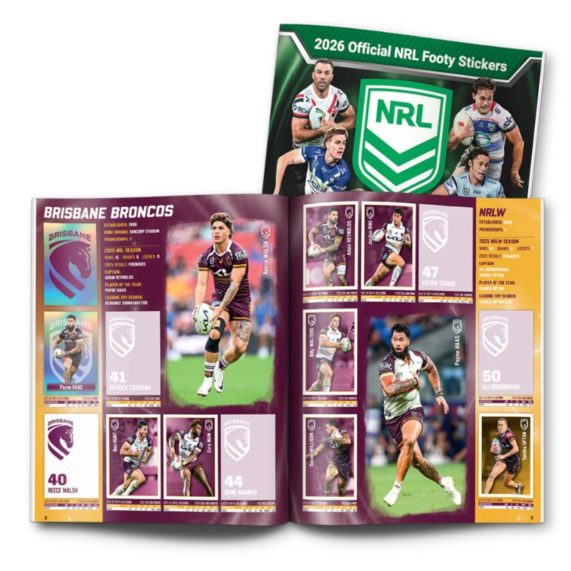 2026 NRL Stickers Book + 5 Packs
