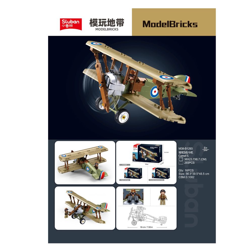 MB WW1 Sopwith Camel Scale 1:35 293 Pieces C16