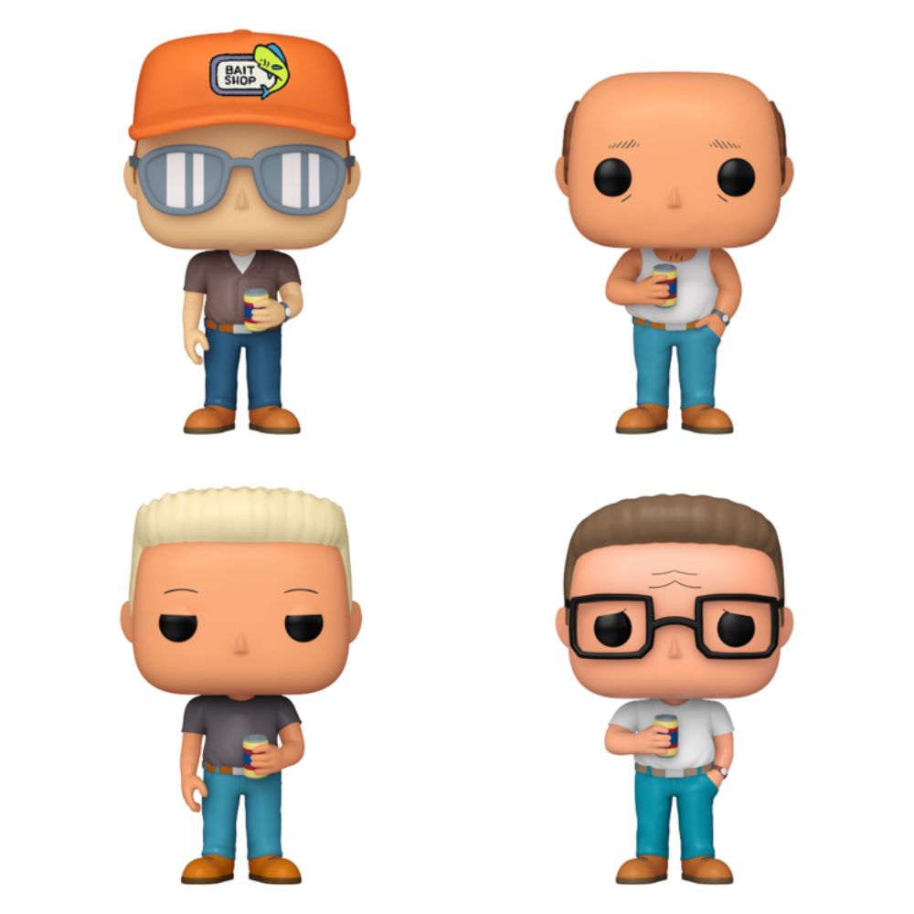 King of the Hill - Dale Gribble, Hank Hill, Bill Dauterive & Boomhauer US Exclusive Pop! Vinyl 4 Pack