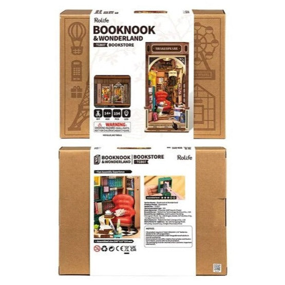 Robotime DIY Book Nook Kit Shakespeare Bookstore