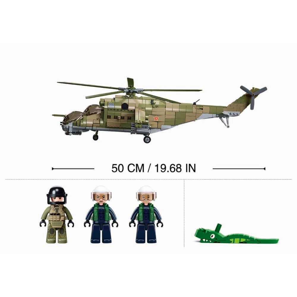 MB MI-24S Helicopter Gunship 3 In 1 Scale 1:35 893 Pieces Ages 12+ C8 (Store Pickup Only)