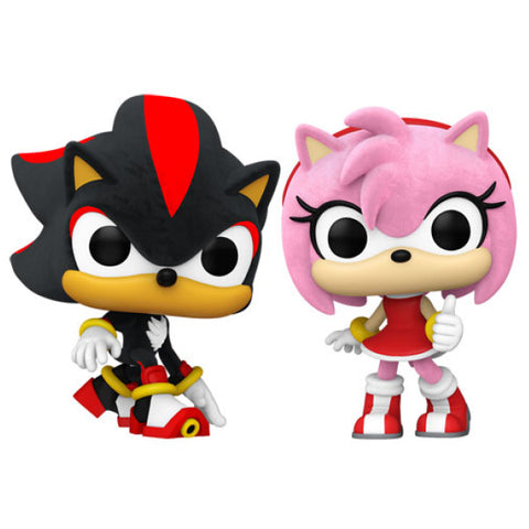 Image of Sonic - Shadow & Amy Rose Flocked US Exclusive Pop! Vinyl 2 Pack