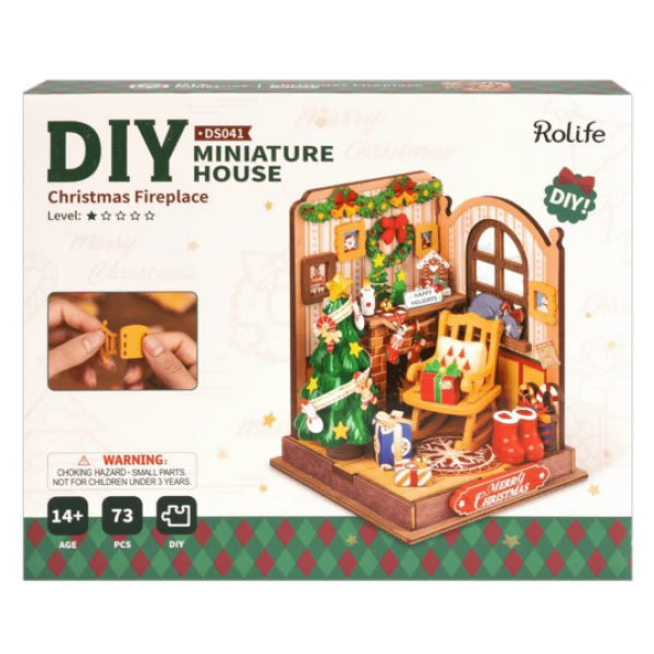 Robotime - DIY Mini House Christmas Fireplace