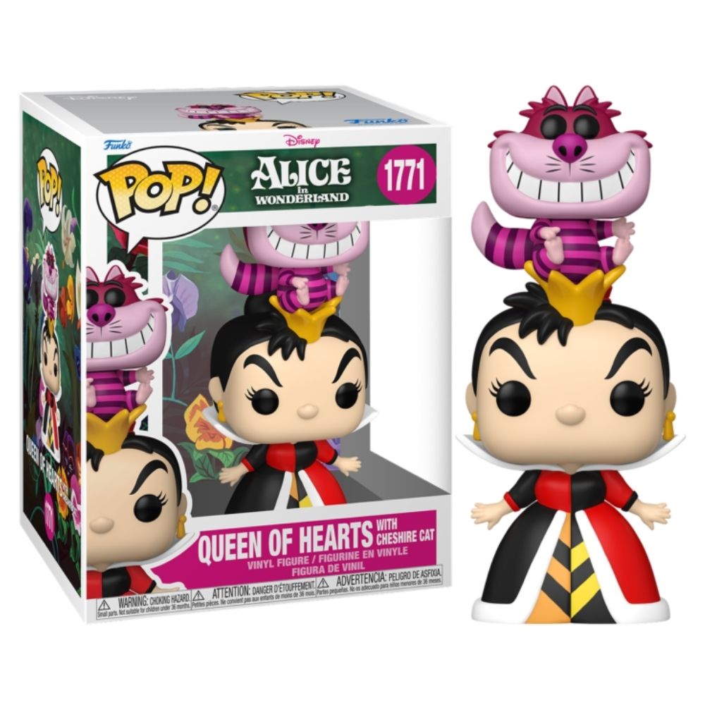 Alice in Wonderland (1951) - Queen of Hearts with Cheshire Cat Pop! Premium Vinyl
