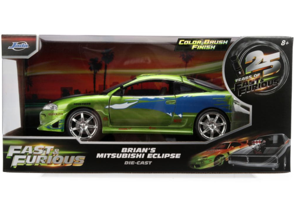 Fast & Furious - Brian's 1995 Mitsubishi Eclipse 1:24 Scale Diecast Vehicle Colour Brush Finish