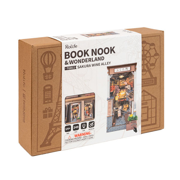 Robotime DIY Bookends Kit Sakura Wine Alley