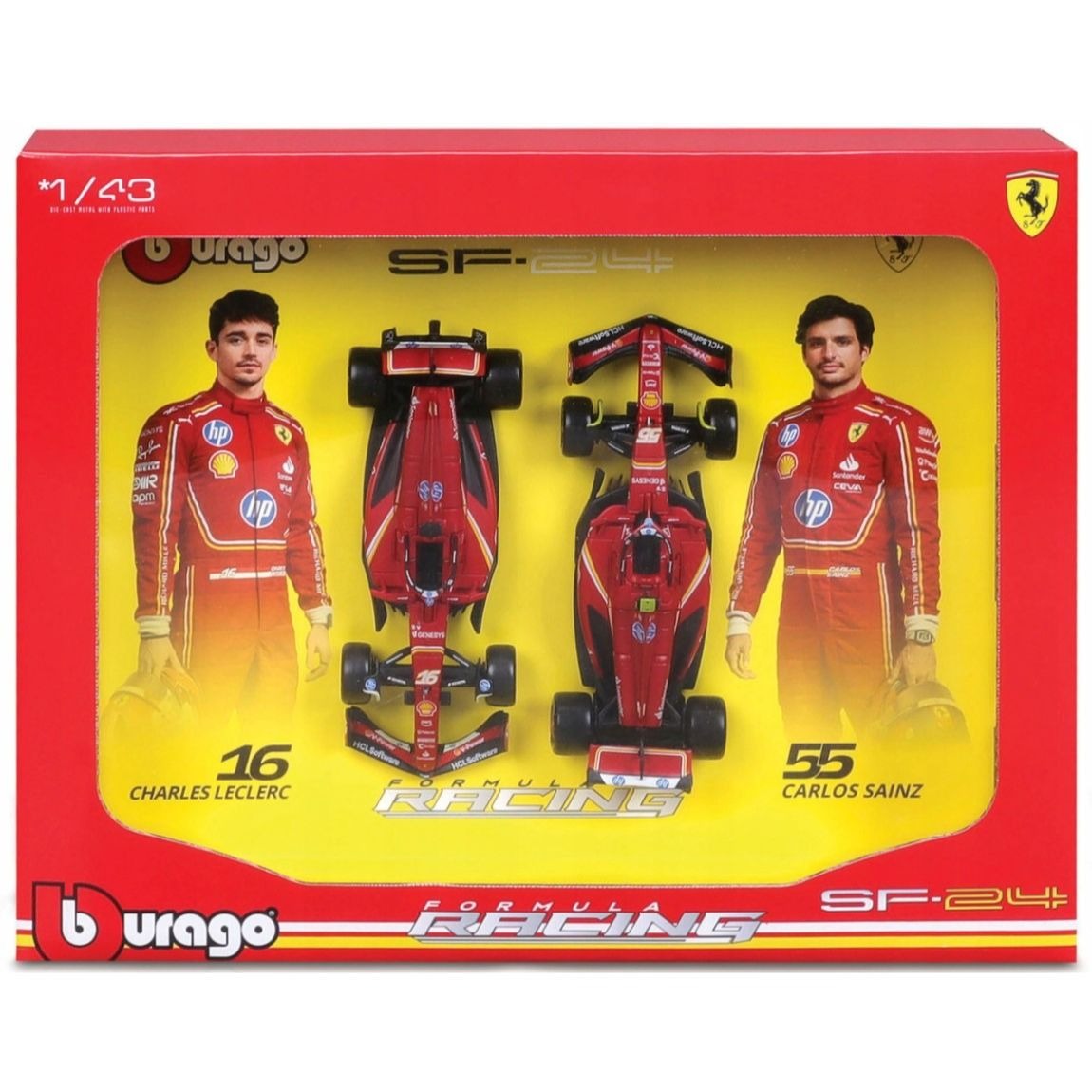 Bburago F1 Gift Set 1:43 2024 Ferrari SF-24 - 2 piece Gift Pack