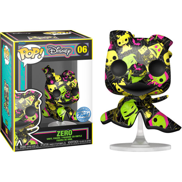 The Nightmare Before Christmas - Zero Black Light (Artist) US Exclusive Pop! Vinyl with Protector