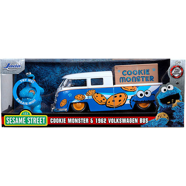 Sesame Street - Cookie Monster with 1962 Volkswagen Bus Pickup 1:24th Scale Hollywood Ride