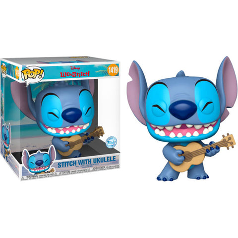 Image of Lilo & Stitch - Stitch with Ukelele 10 Inch US Exclusive Pop! Vinyl (Store Pick Up Only)