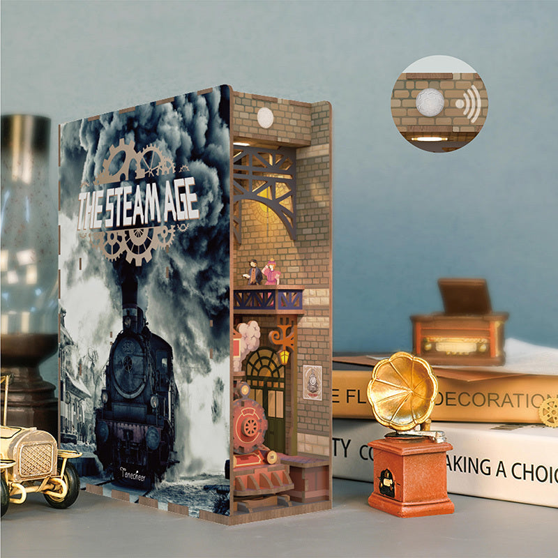 Tonecheer The Steam Age Wooden Book Nook Model Kit