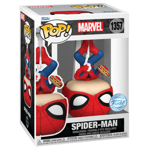 Image of Spider-Man - Spider-Man with Hot Dog (Upside Down) Pop! Vinyl