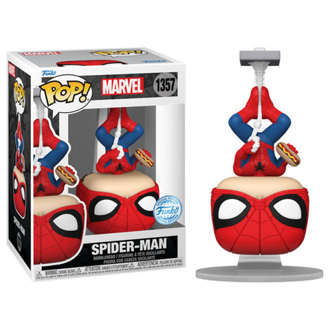 Image of Spider-Man - Spider-Man with Hot Dog (Upside Down) Pop! Vinyl