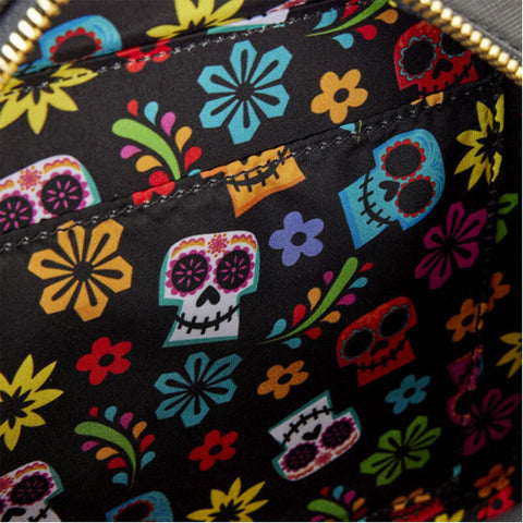 Image of Loungefly - Coco - Miguel Calavera Floral Skull Crossbody Bag