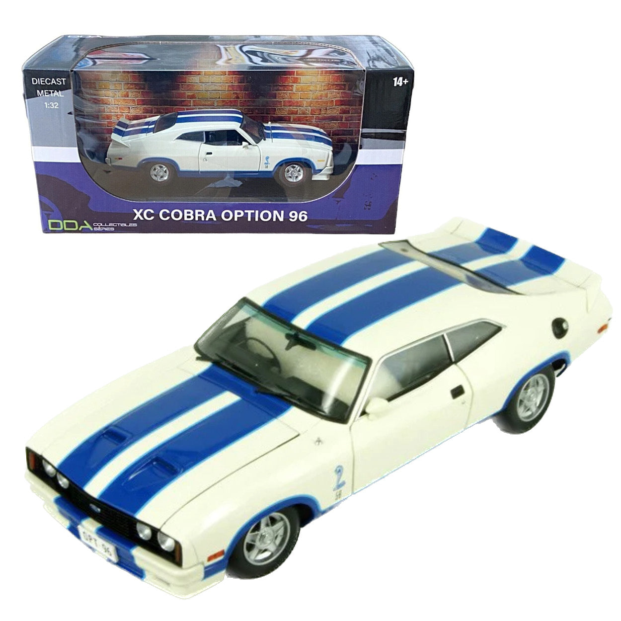 1:32 Opt 1996 XC Cobra Ford Falcon White/Blue Stripes