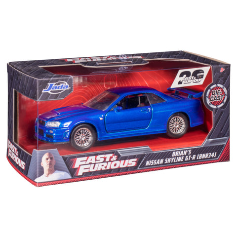 Fast and Furious - 2002 Brian's Nissan Skyline GTR R34 Blue 1:32 Scale Hollywood Ride