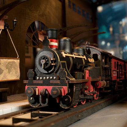 Cardboard Diy Model Steam Engine Charming Black And Red Steam - Main Image