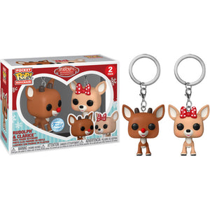 Rudolph the Red-Nosed Reindeer - Rudolph and Clarice US Exclusive Pop! Keychain 2-Pack