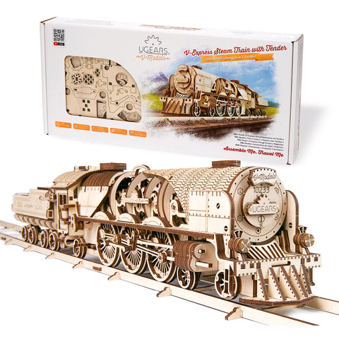 Image of UGears V-Express Steam Train with Tender