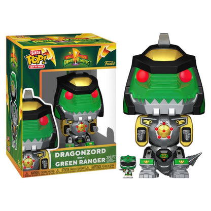 Mighty Morphin Power Rangers - Dragonzord with Green Ranger Bitty Pop! Bot Vinyl