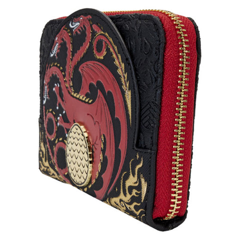 Image of Loungefly - House Of The Dragon - All-Over Print House Targaryen Sigil Zip Around Wallet