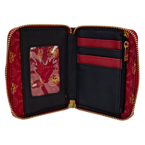 Image of Loungefly - House Of The Dragon - All-Over Print House Targaryen Sigil Zip Around Wallet