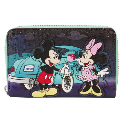 Image of Loungefly - Disney - Mickey & Minnie Date Drive-In Zip Wallet