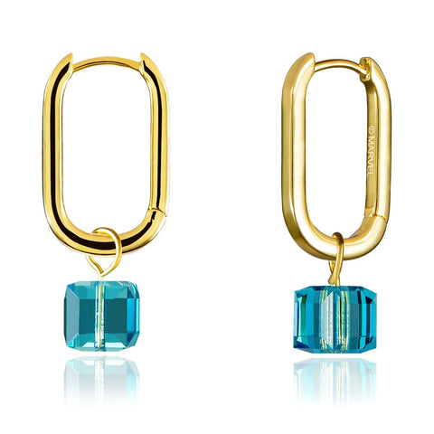 Image of Couture Kingdom - Marvel Tesseract Crystal Drop Earrings