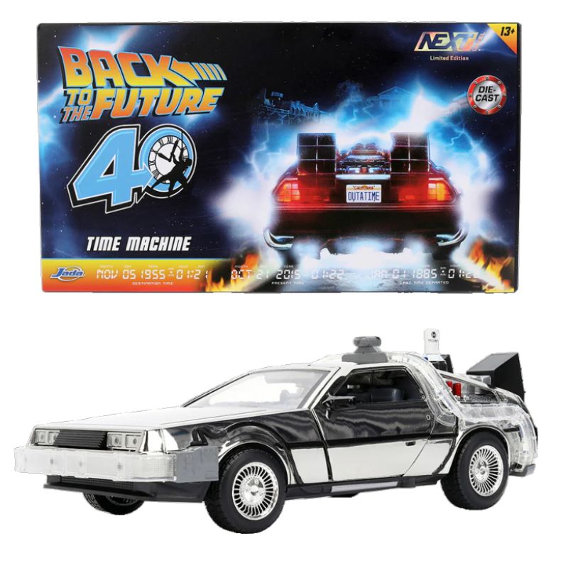 Back to the Future - 1:24 Delorean ( Chrome ) Diecast Vehicle - Limited to 1985 Units Worldwide