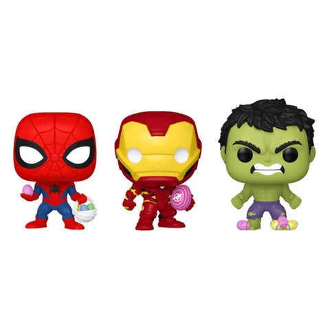 Image of Marvel Comics - Spider-Man, Iron Man & Hulk Carrot Pocket Pop! 3-Pack
