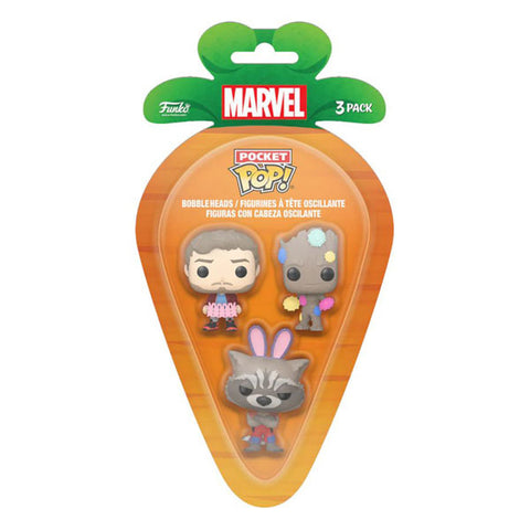 Image of Guardians of the Galaxy - Star-Lord, Groot, & Rocket Carrot Pocket Pop! 3-Pack