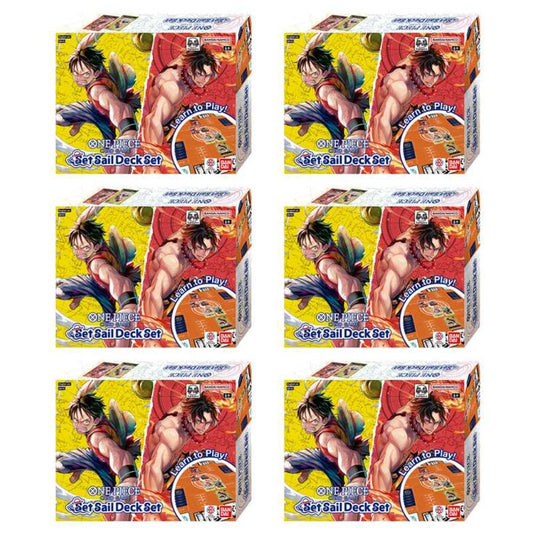 One Piece Card Game: Set Sail Deck Set Display [SD-01] - 6 Decks