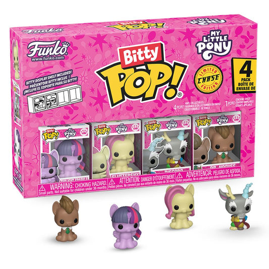 My Little Pony - Twilight Sparkle, Fluttershy, Discord & Dr Hooves Bitty Pop! Vinyl 4 Pack