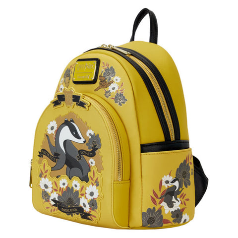 Image of Loungefly - Harry Potter - Hufflepuff House Floral Tattoo Mini Backpack