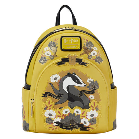 Image of Loungefly - Harry Potter - Hufflepuff House Floral Tattoo Mini Backpack