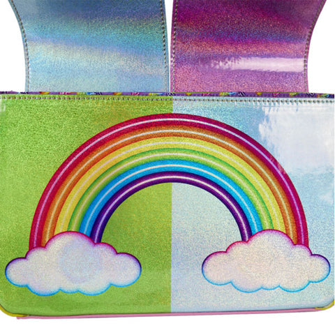 Image of Loungefly - Lisa Frank - Holographic Glitter Colour Block Crossbody Bag