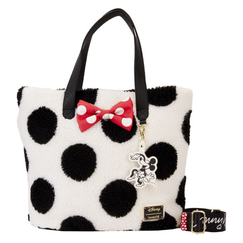 Image of Loungefly - Disney - Minnie Rocks The Dots Sherpa Tote Bag