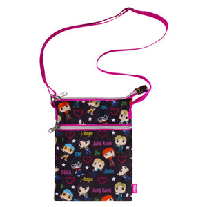 Loungefly - BTS - Band with Hearts Print Crossbody Passport Bag