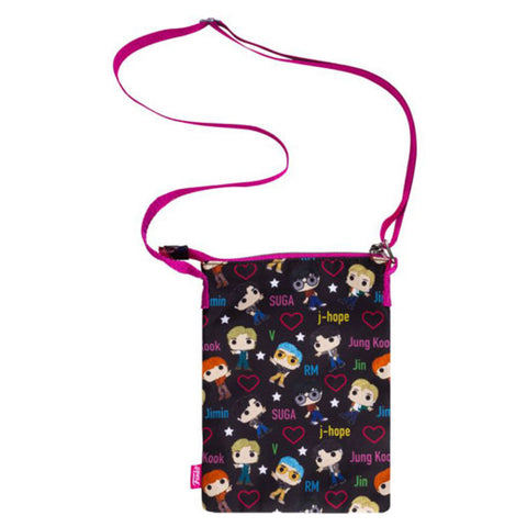 Image of Loungefly - BTS - Band with Hearts Print Crossbody Passport Bag