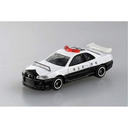 Tomica (Regular) No. 001 Nissan Slyline GT-R (BNR34) Police Car - 1:62 Scale Diecast Vehicle