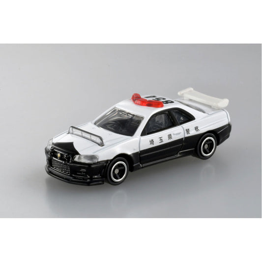 Tomica (Regular) No. 001 Nissan Slyline GT-R (BNR34) Police Car - 1:62 Scale Diecast Vehicle